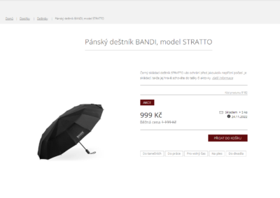 Produktové foto deštníku
